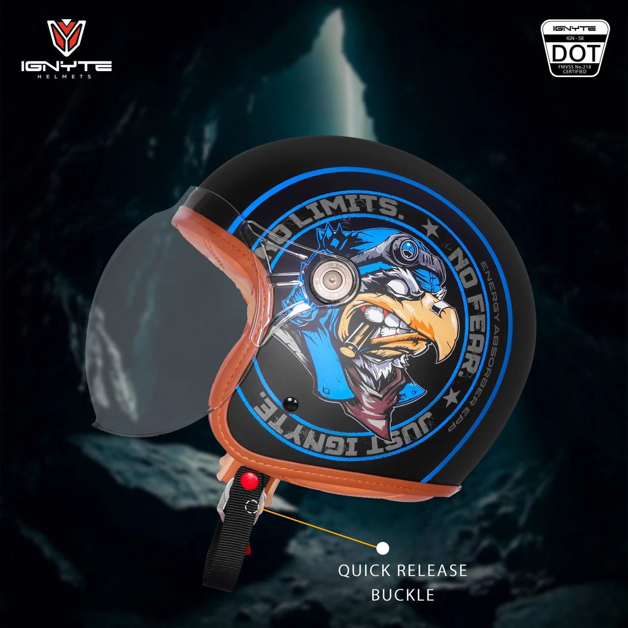 IGNYTE IGN-58 DOT EAGLE GLOSSY BLACK/BLUE C/V 580 MM IGNYTE IGN-58 DOT EAGLE GLOSSY BLACK/BLUE C/V 580 MM