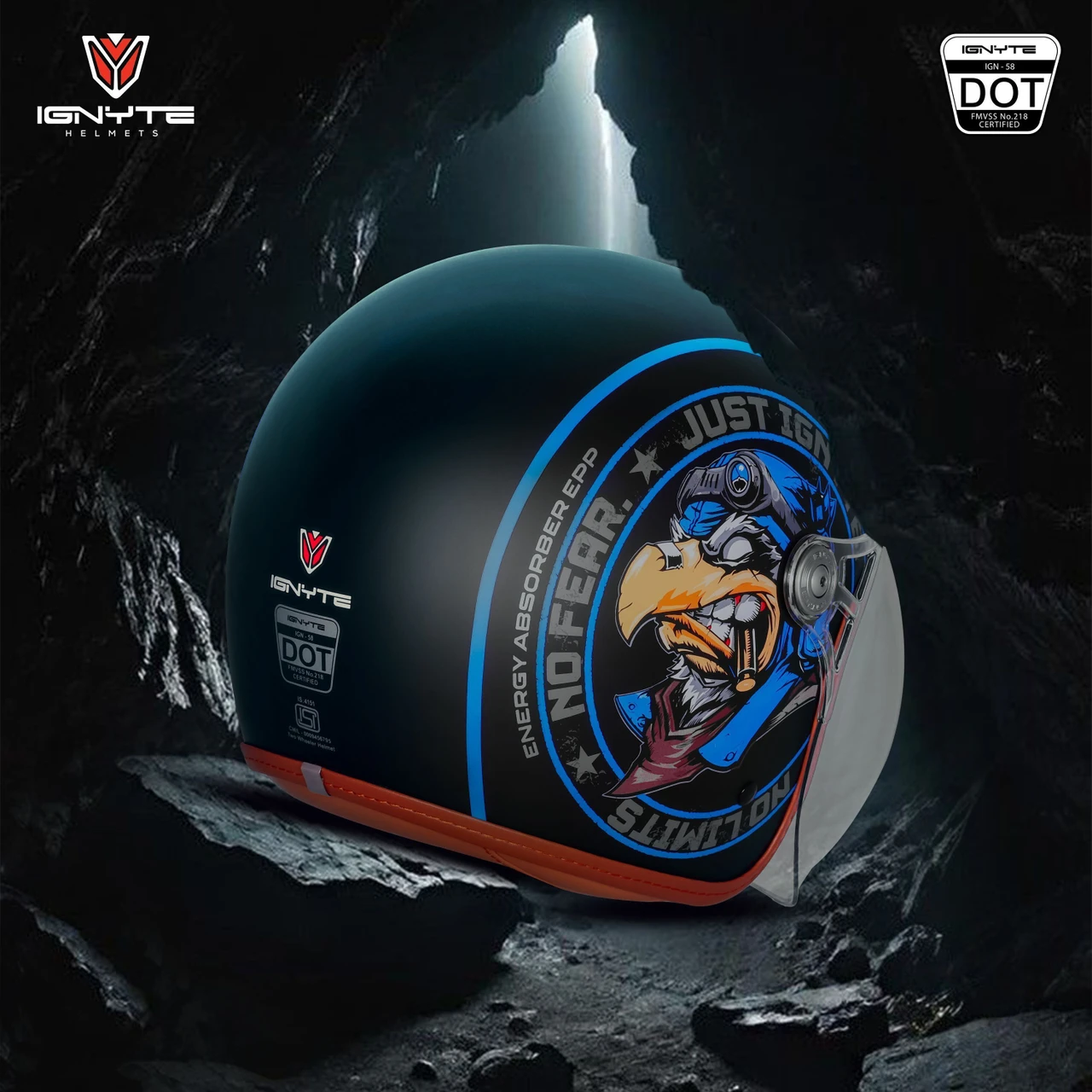 IGNYTE IGN-58 DOT EAGLE GLOSSY BLACK/BLUE C/V 580 MM IGNYTE IGN-58 DOT EAGLE GLOSSY BLACK/BLUE C/V 580 MM