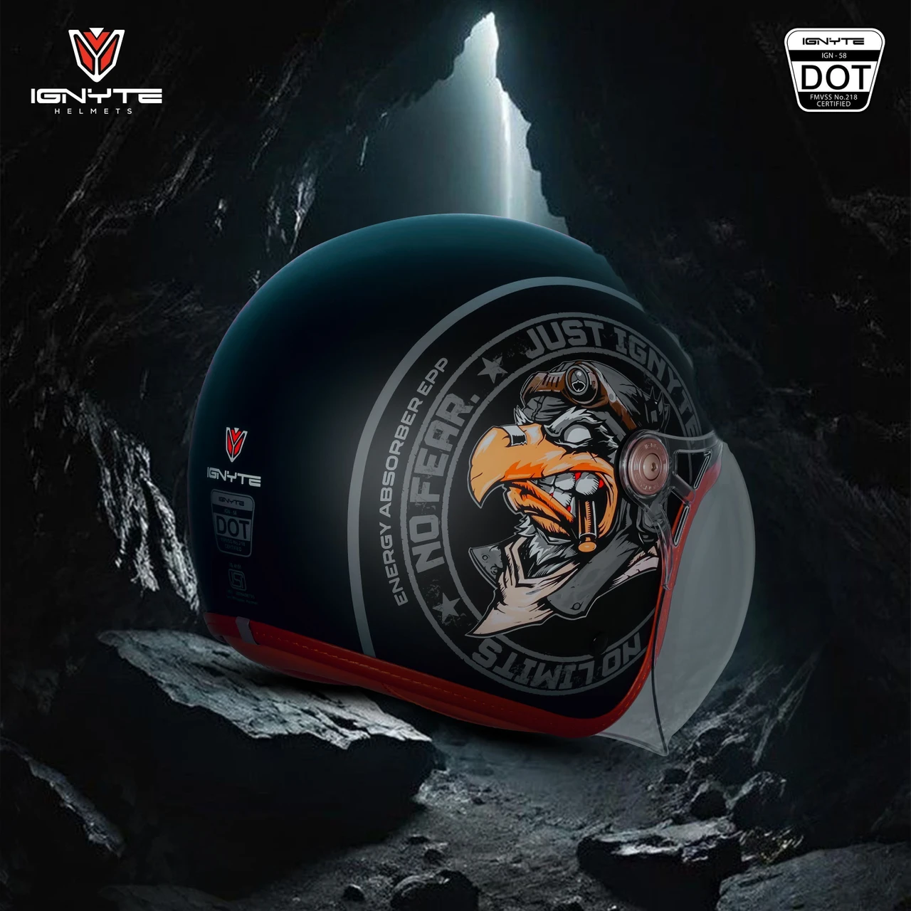 IGNYTE IGN-58 DOT EAGLE GLOSSY BLACK/GREY C/V 580 MM IGNYTE IGN-58 DOT EAGLE GLOSSY BLACK/GREY C/V 580 MM