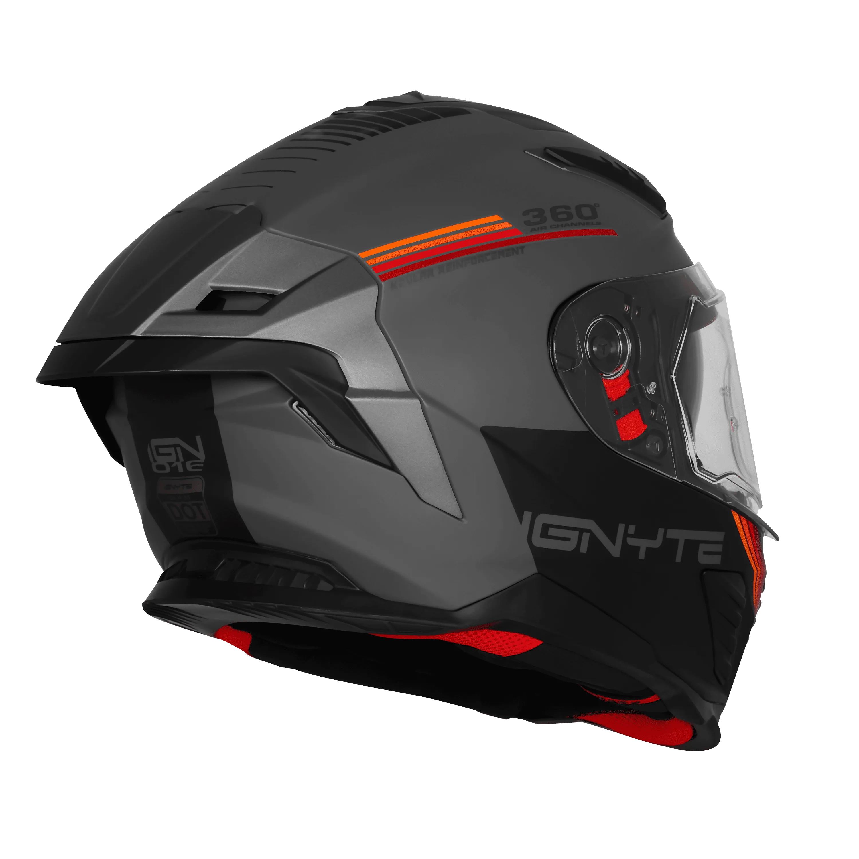 IGNYTE IGN-16 ISS DOT QUANTUMM MATT DARK GREY ANTHRACITE 7540C+RED/ORANGE C/V 620 MM WITH EXTRA SMOKE VISOR IGNYTE IGN-16 ISS DOT QUANTUMM MATT DARK GREY ANTHRACITE 7540C+RED/ORANGE C/V 620 MM WITH EXTRA SMOKE VISOR