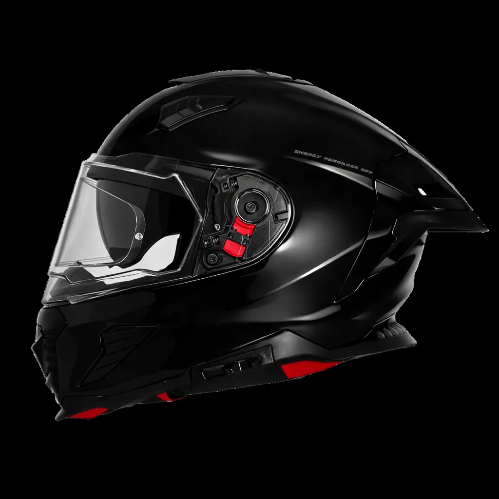 IGNYTE IGN-16 ISS DOT GLOSSY BLACK C/V 580 MM WITH EXTRA SMOKE VISOR IGNYTE IGN-16 ISS DOT GLOSSY BLACK C/V 580 MM WITH EXTRA SMOKE VISOR