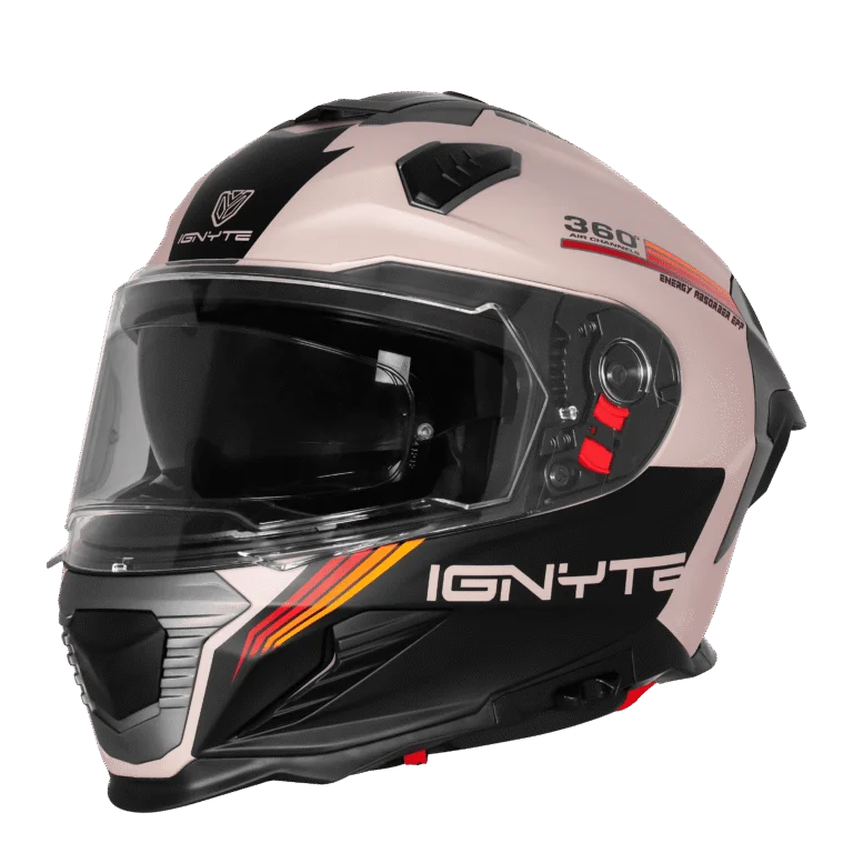 IGNYTE IGN-16 ISS DOT QUANTUMM GLOSSY WARM GREY 5C/RED ORANGEC/V 580 MM WITH EXTRA SMOKE VISOR