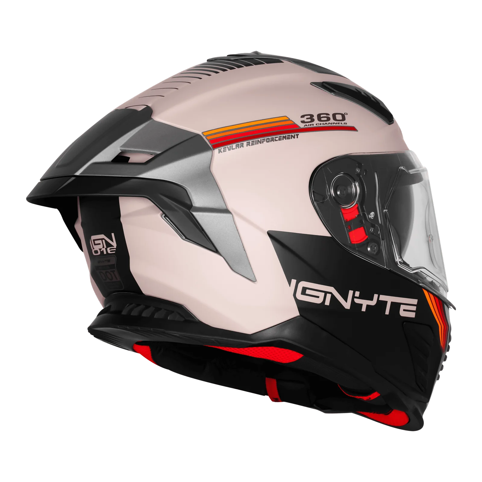 IGNYTE IGN-16 ISS DOT QUANTUMM GLOSSY WARM GREY 5C/RED ORANGEC/V 580 MM WITH EXTRA SMOKE VISOR