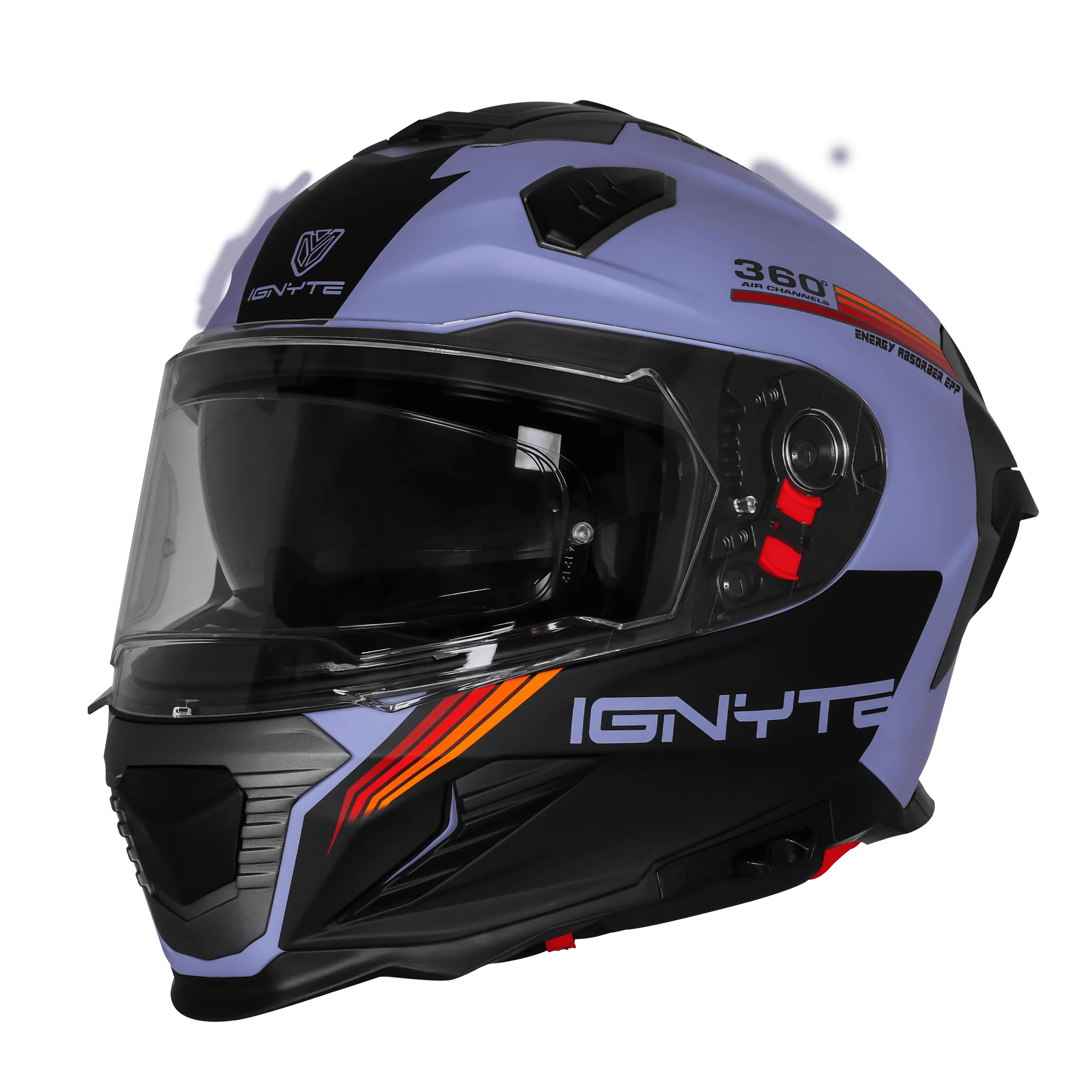 IGNYTE IGN-16 ISS DOT QUANTUMM MATT METAL BLUE/RED ORANGE C/V 580 MM WITH EXTRA SMOKE VISOR IGNYTE IGN-16 ISS DOT QUANTUMM MATT METAL BLUE/RED ORANGE C/V 580 MM WITH EXTRA SMOKE VISOR