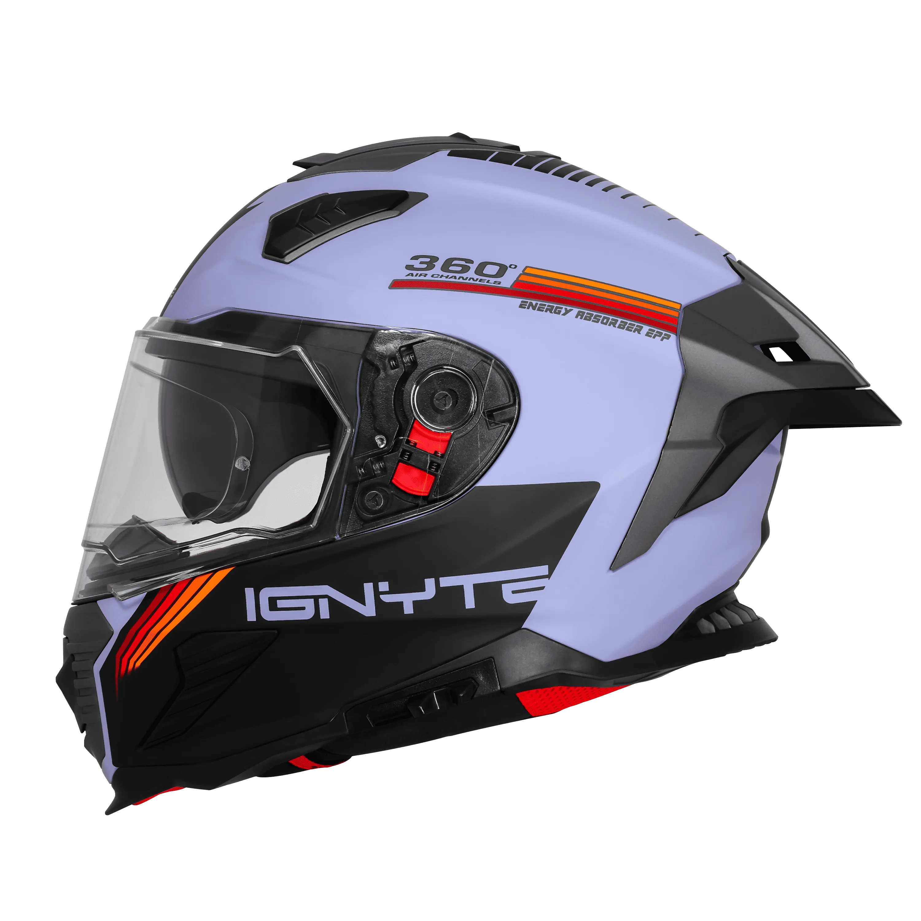 IGNYTE IGN-16 ISS DOT QUANTUMM MATT METAL BLUE/RED ORANGE C/V 580 MM WITH EXTRA SMOKE VISOR