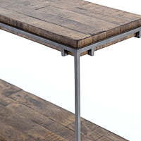 Memphis Iron Frame + Slab Wood Console Table Memphis Iron Frame + Slab Wood Console Table