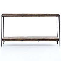 Memphis Iron Frame + Slab Wood Console Table Memphis Iron Frame + Slab Wood Console Table