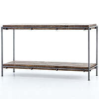 Memphis Iron Frame + Slab Wood Console Table Memphis Iron Frame + Slab Wood Console Table