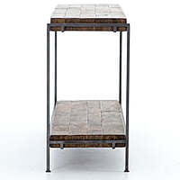 Memphis Iron Frame + Slab Wood Console Table Memphis Iron Frame + Slab Wood Console Table