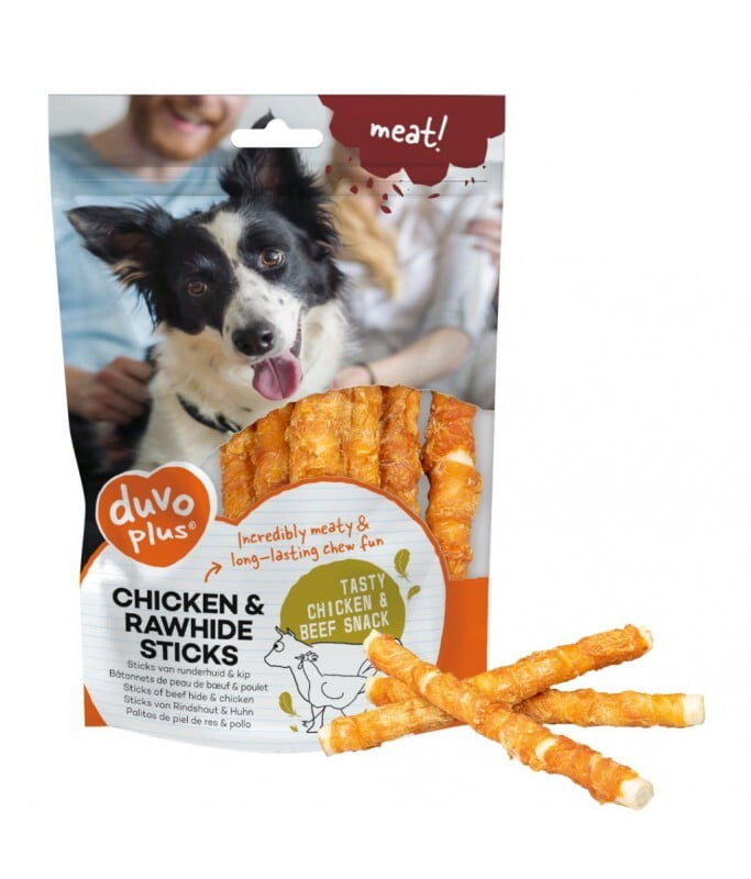 Duvo+ Meat Chicken & Rawhide Sticks Small 100g Duvo+ Meat Chicken & Rawhide Sticks Small 100g