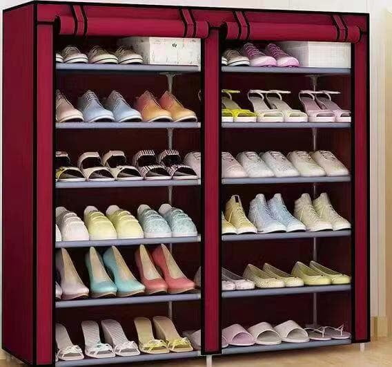 DOUBLE DOOR 6 LAYERS SHOE RACK