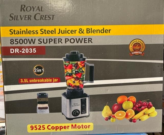 ROYAL SILVER CREST 2IN1 SUPER POWER BLENDER-3.5L JAR 8500W