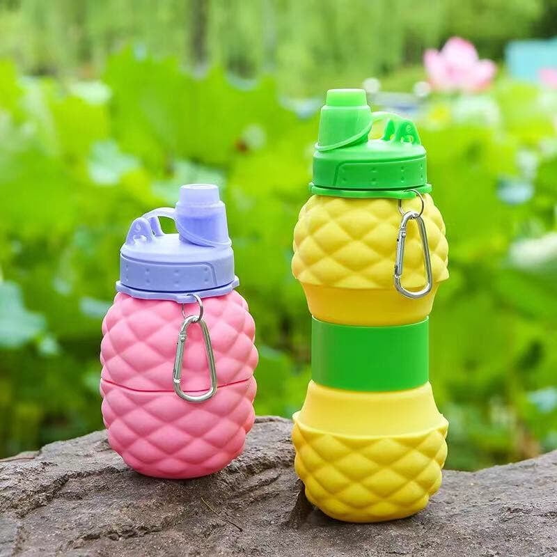 SILICON PINEAPPLE FOLDABLE WATER BOTTLE 550ML