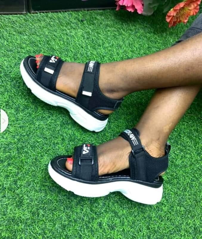 HIGH QUALITY FILA  SANDALS  LOW HEEL SHOE SIZE 38,39,40,41 & 42 AVAILABLE