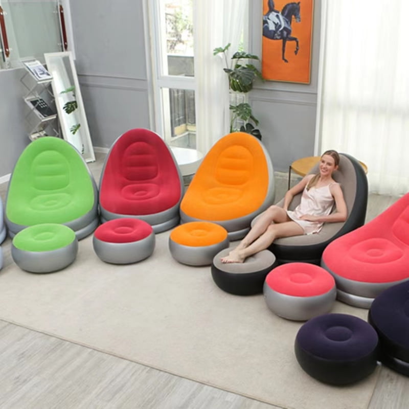 FOLDABLE SOFA INFLATABLE SOFA LEASUIRE CHAIR WITH STOOL ANS MANUAL AIR PUMP