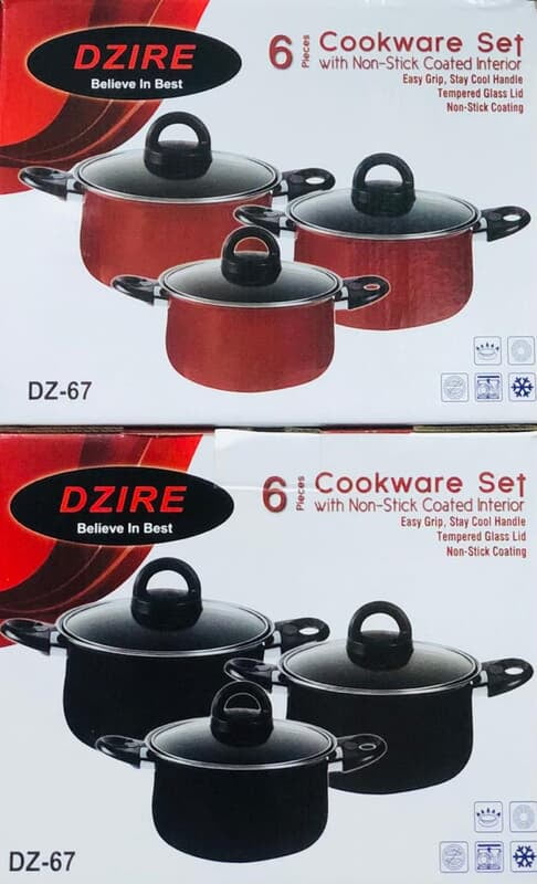 DZIRE 6PIECES COOKWARE 3 SETS OF POTS
