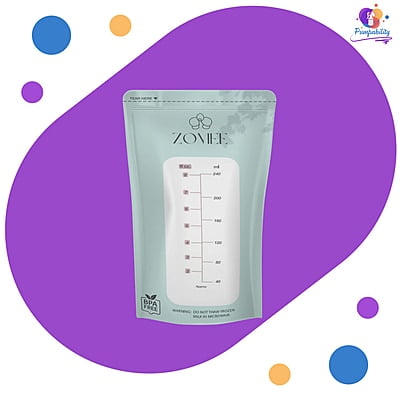 Zomee Disposable 8 oz Breast Milk Storage Bags w/Double Zipper Seal Zomee Disposable 8 oz Breast Milk Storage Bags w/Double Zipper Seal
