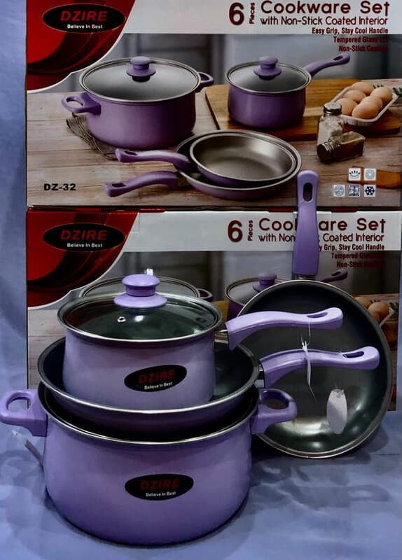 6 PIECES COOKWARE  SET OF POTS FRY PAN INCLUSIVE