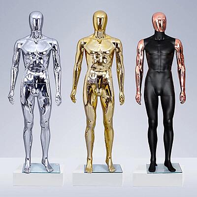 Chrome FRP Plastic Full Body Male Mannequin