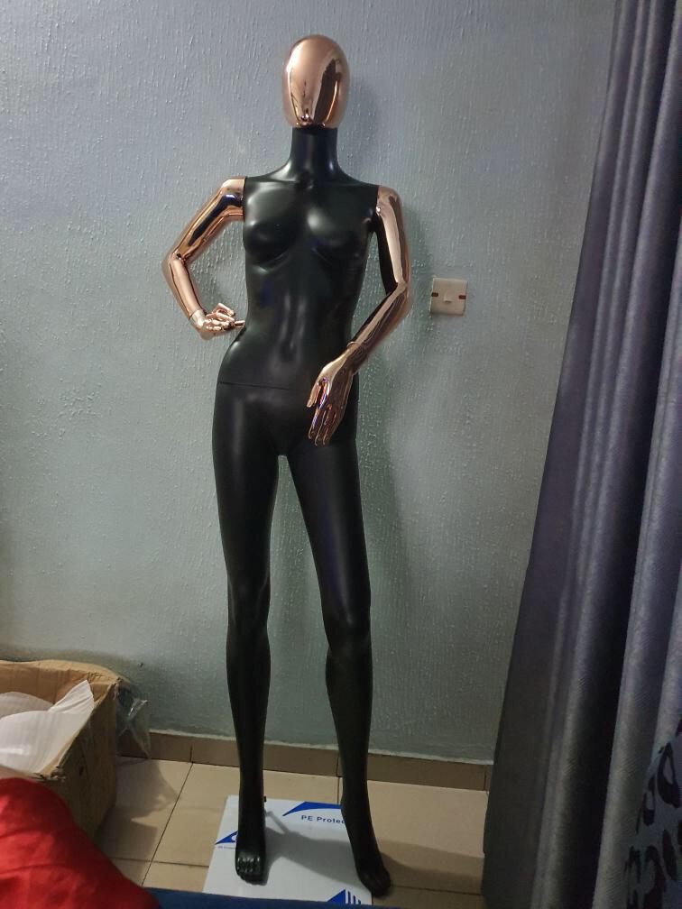 Size 8 Black and Rose Gold Female Mannequin - ABS Plastic