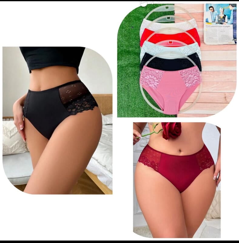 LACE AND LYCRA SEAMLESS PANT-3PCS