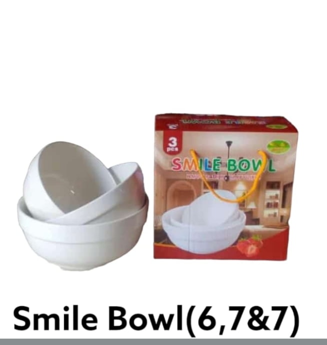 3PIECES SMILE BOWL - WHITE