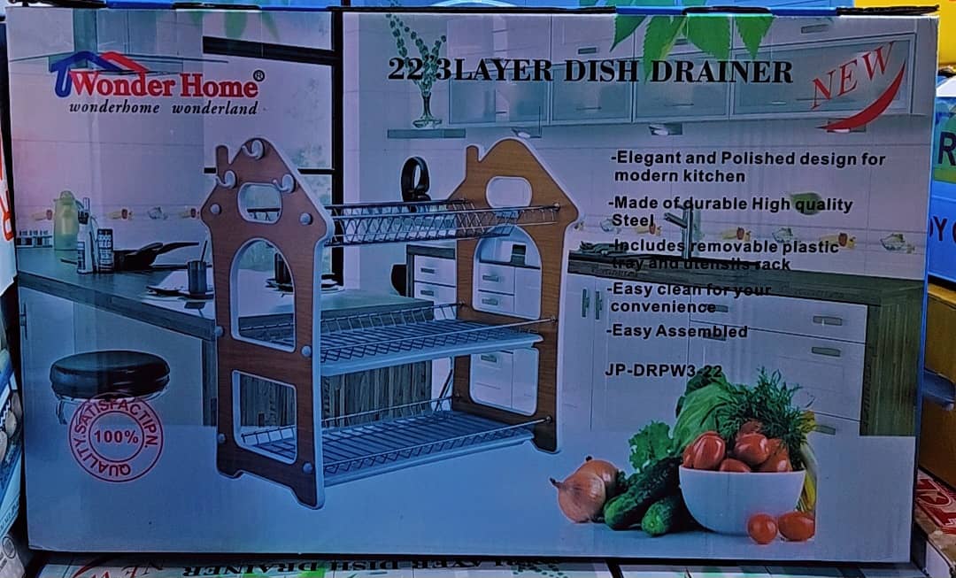 3 LAYERS DISH DRAINER PLATE RACK - 22INCHES