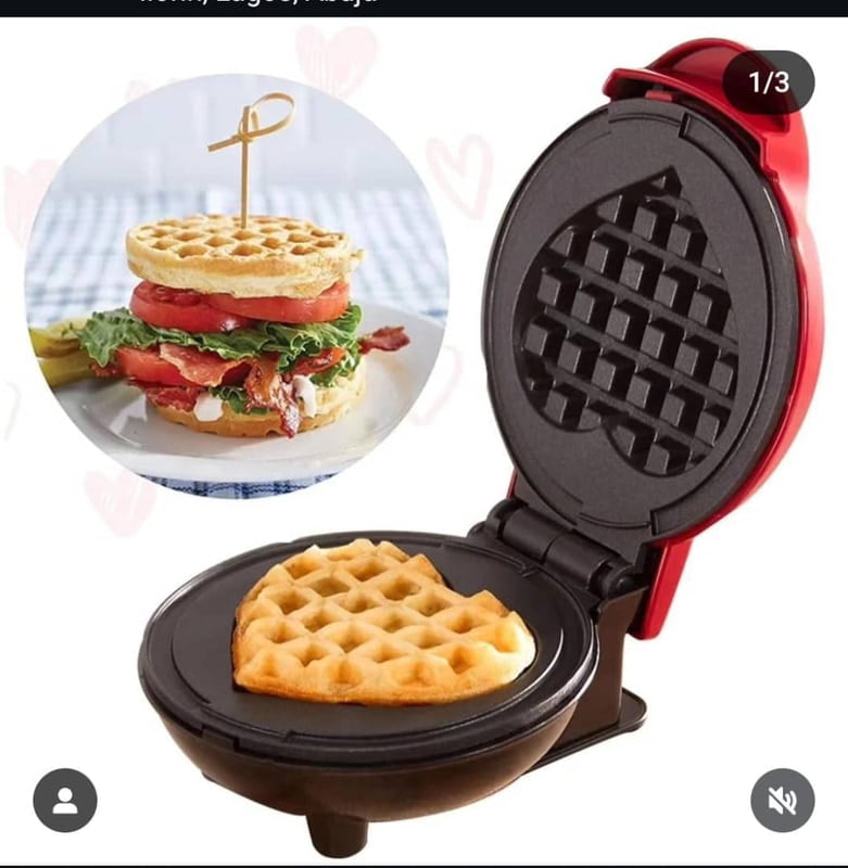 MINI ELECTRIC WAFFLE MAKER - LOVE SHAPE