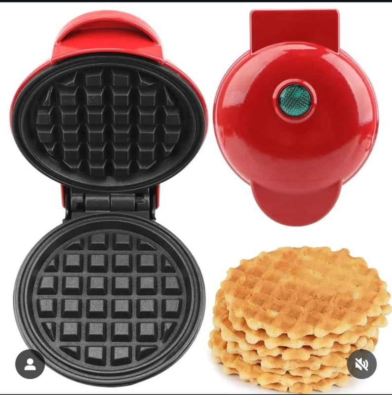 MINI ELECTRIC WAFFLE MAKER - ROUND SHAPE