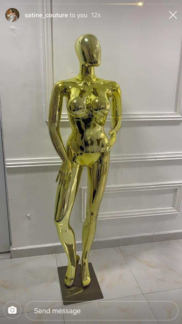 Big Breasts Size 12 Chrome Full Body Female Mannequin