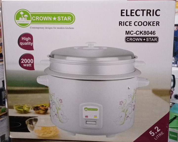 CROWN STAR NON-STICK RICE COOKER / ELECTRIC POT 2000W - 5.2L