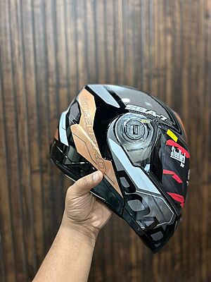 STEELBIRD SBA-7 ISS ROAD MATT BLACK/METTALIC GOLDEN C/V (L)