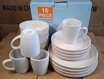 16 - Piece stoneware  (solid white color)
