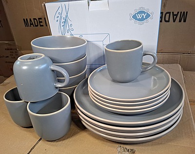 16-pic-stoneware(solid slate gray with thin white rim color)