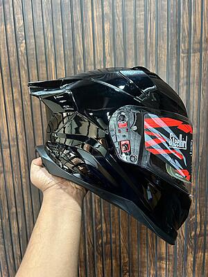 STEELBIRD SBH-61 ISS SXE GLOSSY BLACK WITH AFS EDITION C/V 620MM (WITH ANTIFOG)