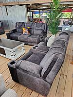 light gray sofas with back pillows