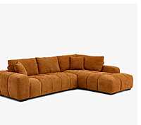 Contemporary Lshaped bubble sofa wit plush cushions and modern design.