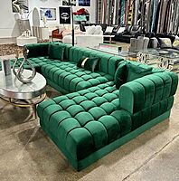 Contemporary Lshaped bubble sofa wit plush cushions and modern design.