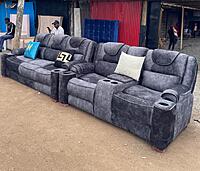 light gray sofas with back pillows