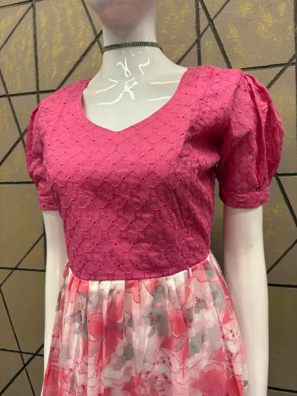 Pink Hakoba & Georgette frock