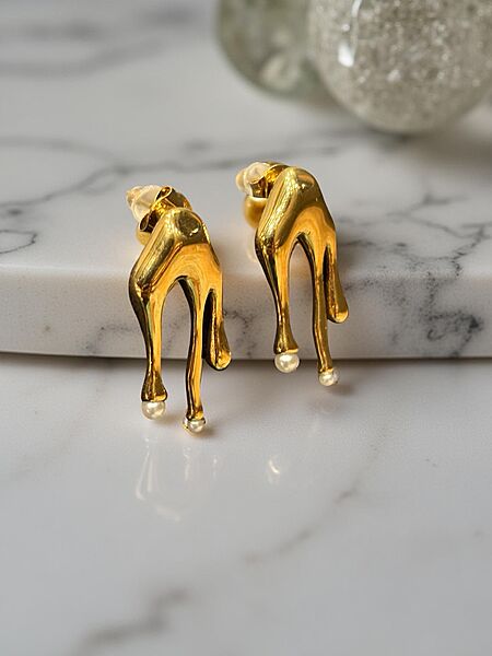Gold drip earrings