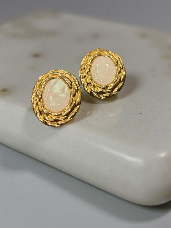 Faux Pearl Statement Studs