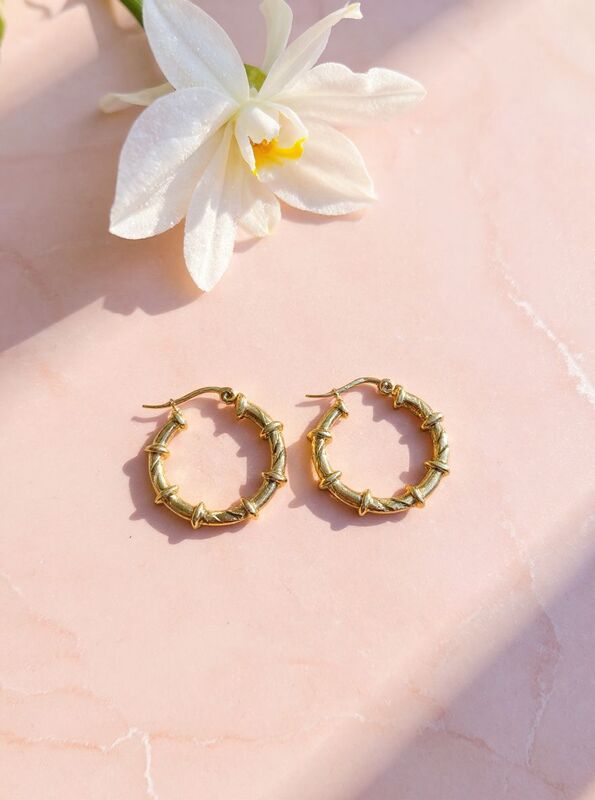 Bamboo style Hoop earrings