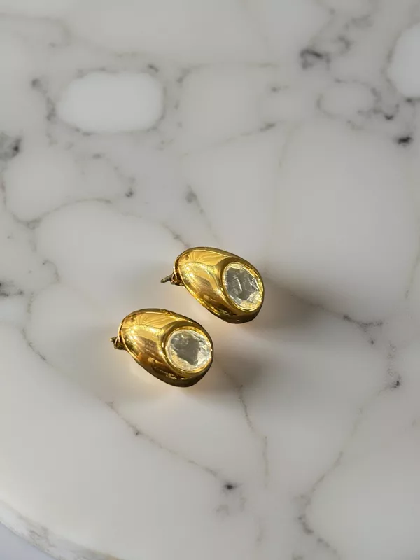 Classic Solitaire Look Office Earrings