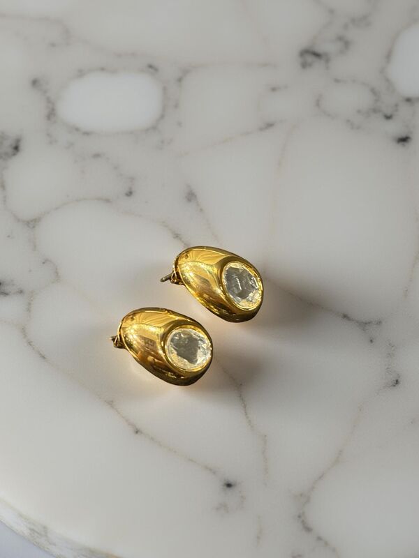 Classic Solitaire Look Office Earrings