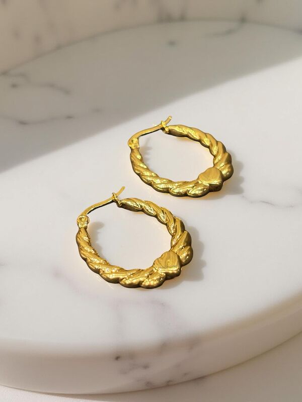 Modern textured Hoops