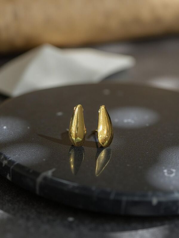 Minimalist Gilded Drop Earrings