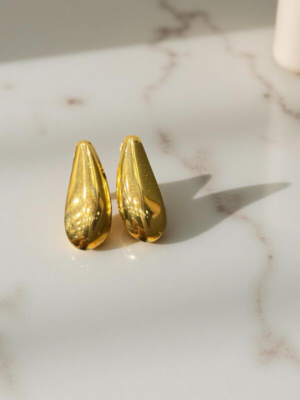 Minimalist Gilded Drop Earrings