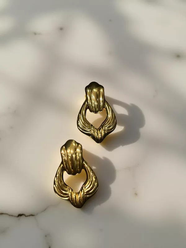 Chunky Door Knocker Stud Earrings