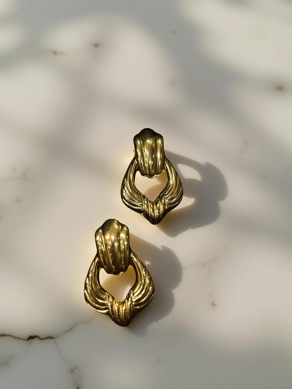 Chunky Door Knocker Stud Earrings